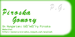 piroska gomory business card